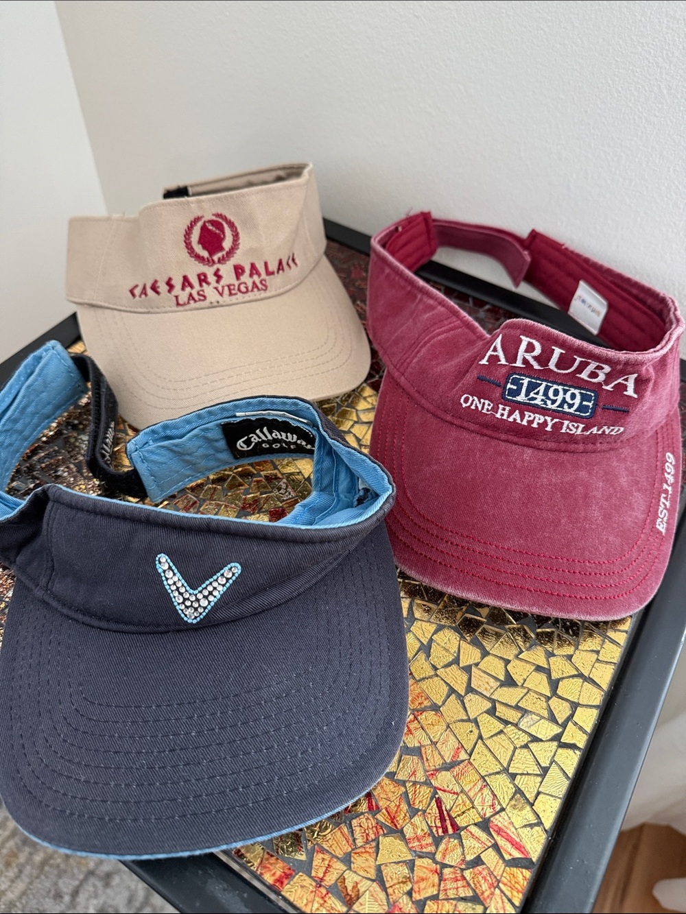 Callaway Light Blue, Burgundy, and Tan Visor Trio